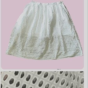 - MICHAEL KORS WHITE EYELET SKIRT